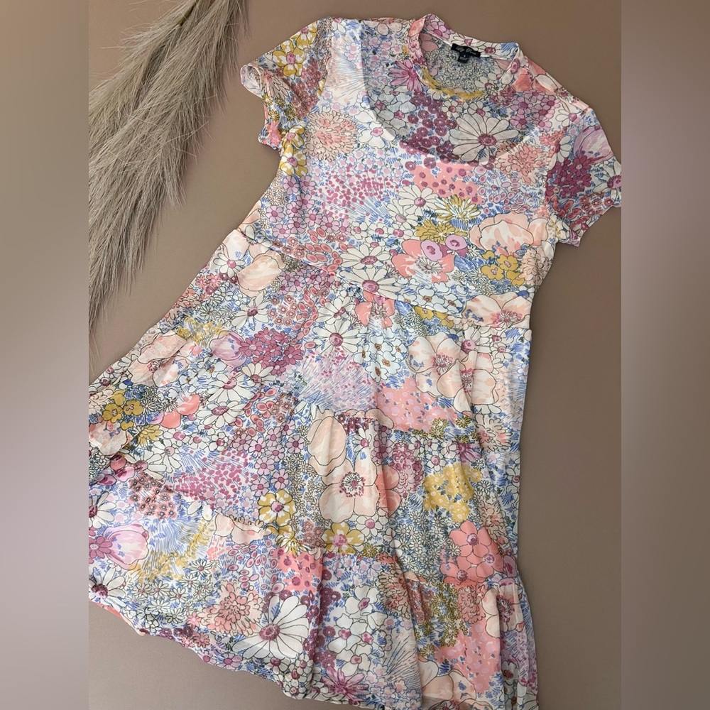 Dainty Floral Fairy Tiered Swing Mini Dress - Picture 4 of 10